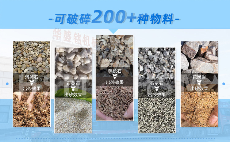 對輥制砂機適應(yīng)物料